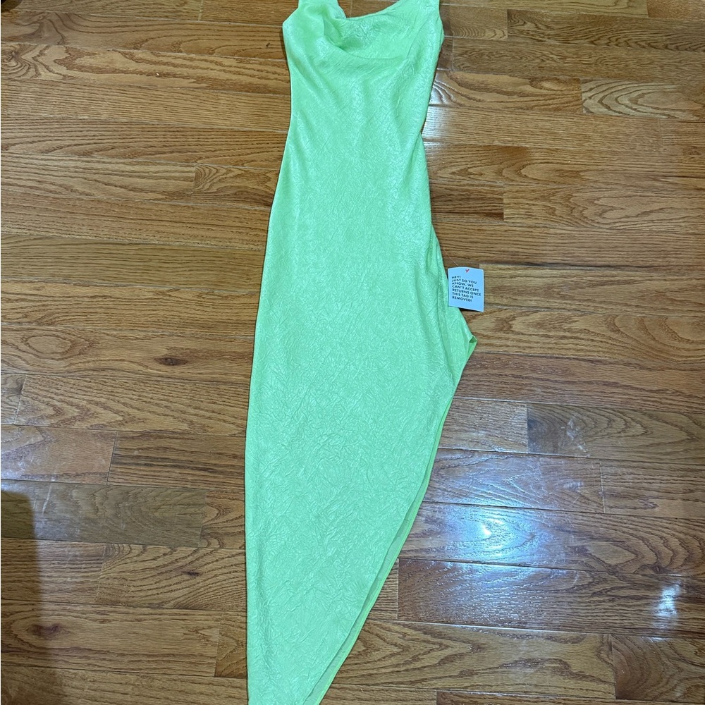 ASOS Vibrant Lime Asymmetrical Dress